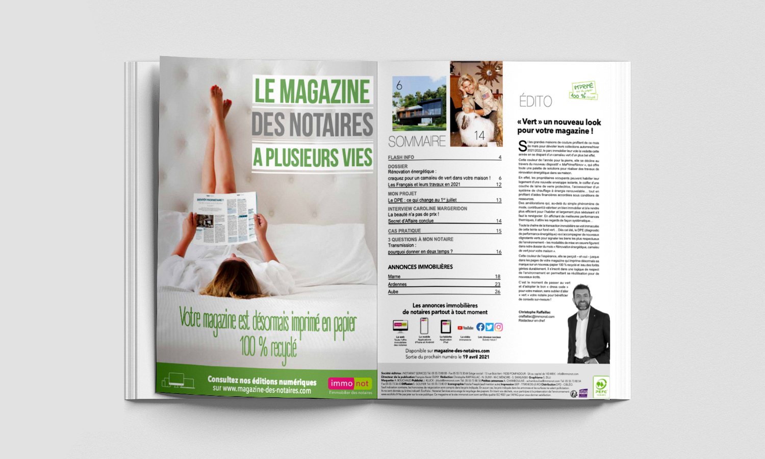 Les magazines des notaires passent au papier 100% recyclé